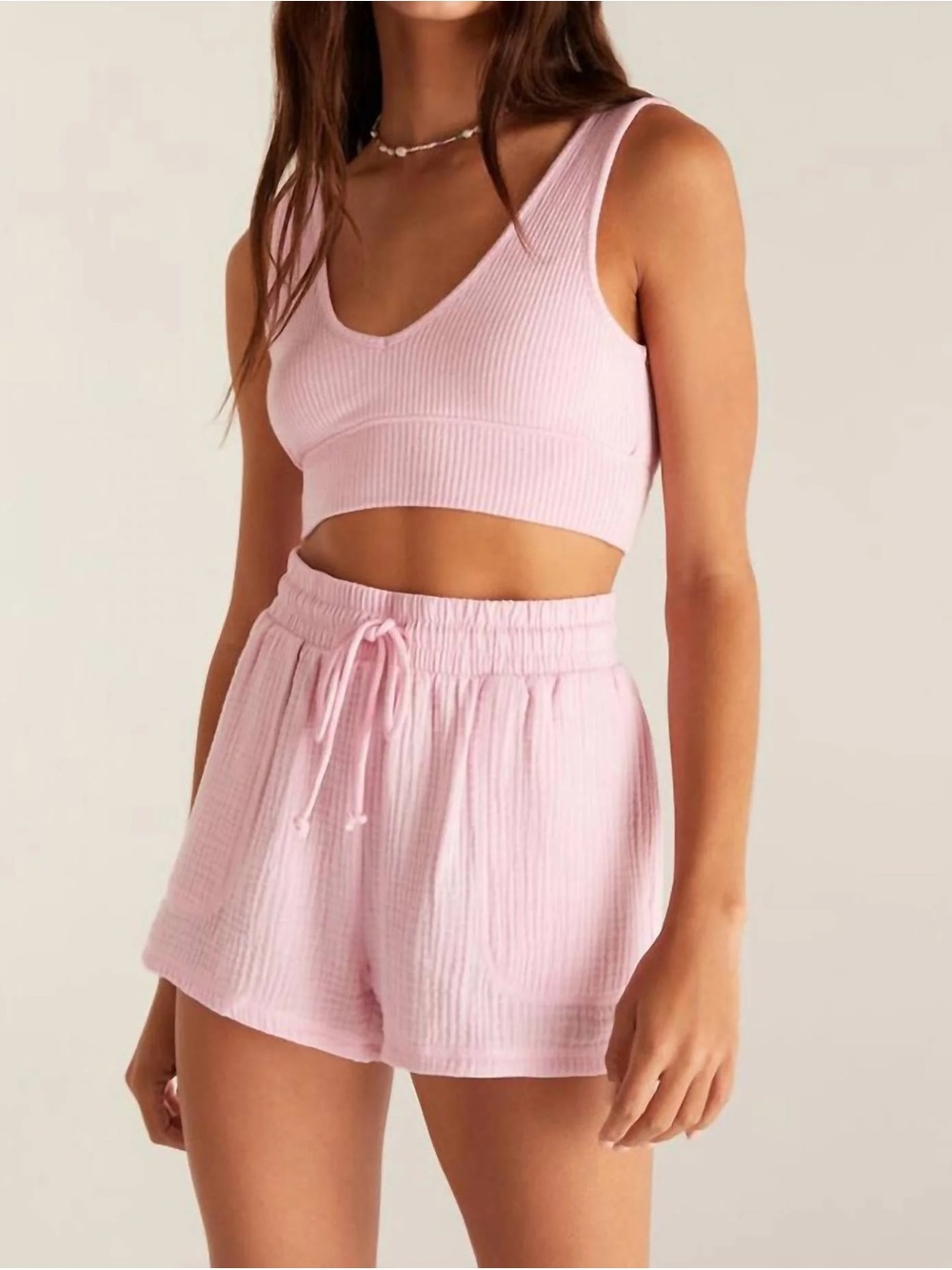Z supply v- neck rib tank bra